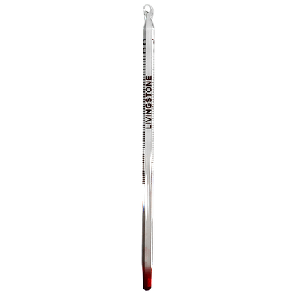 Livingstone Lab Thermometer Red Spirit Minus 10 to 100deg Celsius 2.0deg Division Total Immersion 155mm - White x50