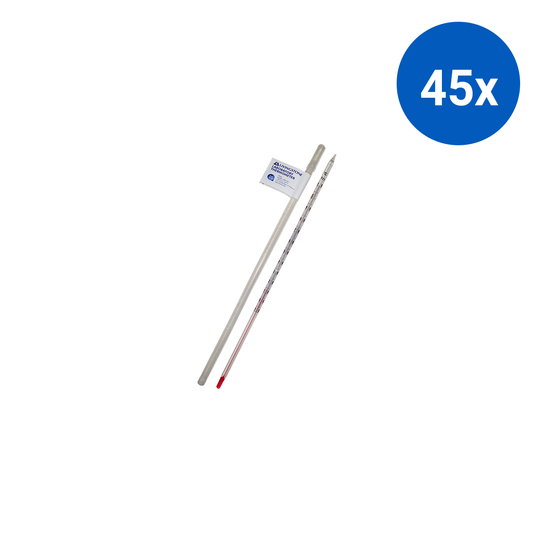 Livingstone Laboratory Thermometer Red Spirit -10 to 110degC 1.0deg Division - White x45