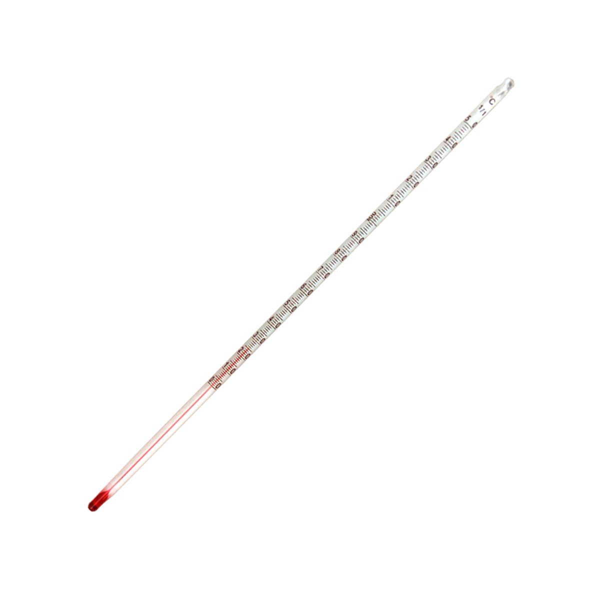 Brannan Laboratory Thermometer Red Spirit 0 to 150degC 1.0deg Division Total Immersion 300mm - White x45