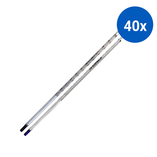 Livingstone Laboratory Thermometer -10 to 100degC 1.0deg Division 76mm Immersion 300mm - White/Blue Spirit x40