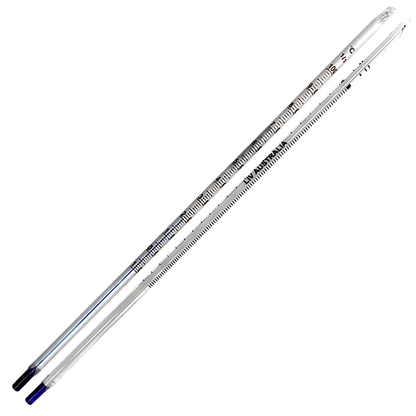 Livingstone Laboratory Thermometer -10 to 100degC 1.0deg Division 76mm Immersion 300mm - White/Blue Spirit x40