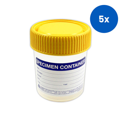 Livingstone Specimen Container 70 ml 42x67 mm Recyclable Polypropylene 550 Pieces/Carton - Yellow/White x5
