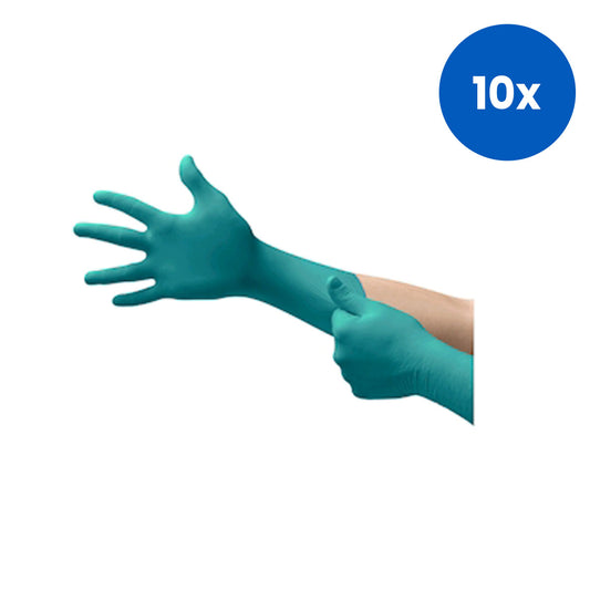 Ansell Microflex Chemical Resistant Gloves 93-260 Medium SIze Powder Free Disposable 50 Pieces/Box - Green x10