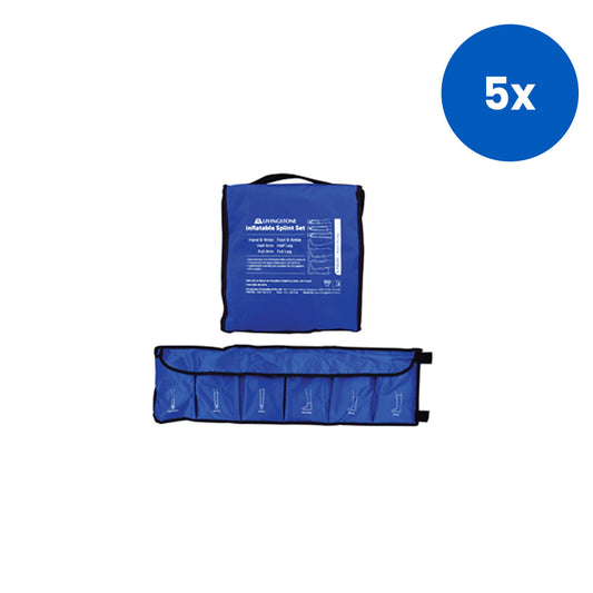Livingstone Air Inflatable Splints Complete Set in Carry Case with Air Pump  6 Pieces/Set - Blue x5