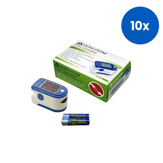 Livingstone Finger Pulse Oximeter Adult and Youth 2 AAA Batteries Excluded - Blue x10