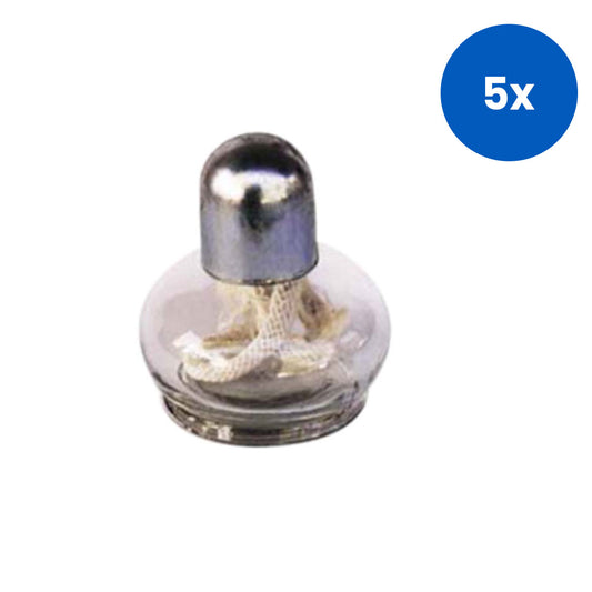 Livingstone Spirit Lamp with Metal Cover and Aluminum Neck 125ml Made in Taiwan 12/Pack - Clear x5