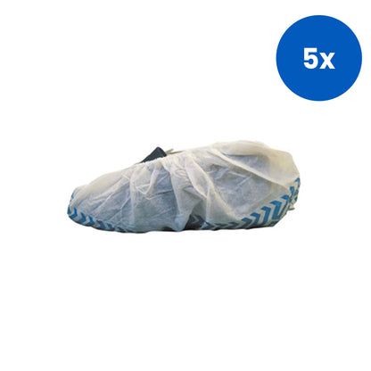 Livingstone Shoe Cover Overshoes Nonwoven White Non Skid Blue Sole 1000/Carton- White Blue Sole x5