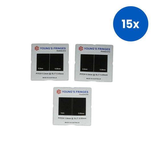 IEC Young's Fringes Set 3x Double Slit 3/Set x15
