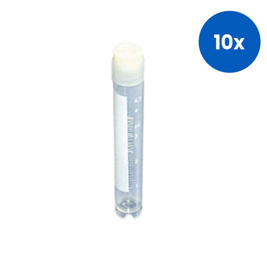 Aptaca Cryotubes (Cryogenic Tubes) 5mL 12.50 x 88mm External Thread Sterile Polypropylene 50/Bag - Clear x10