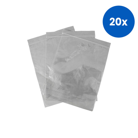 Livingstone Resealable Zip Lock Bag 360 x 400 mm Recyclable Plastic 100/Pack - Clear x20