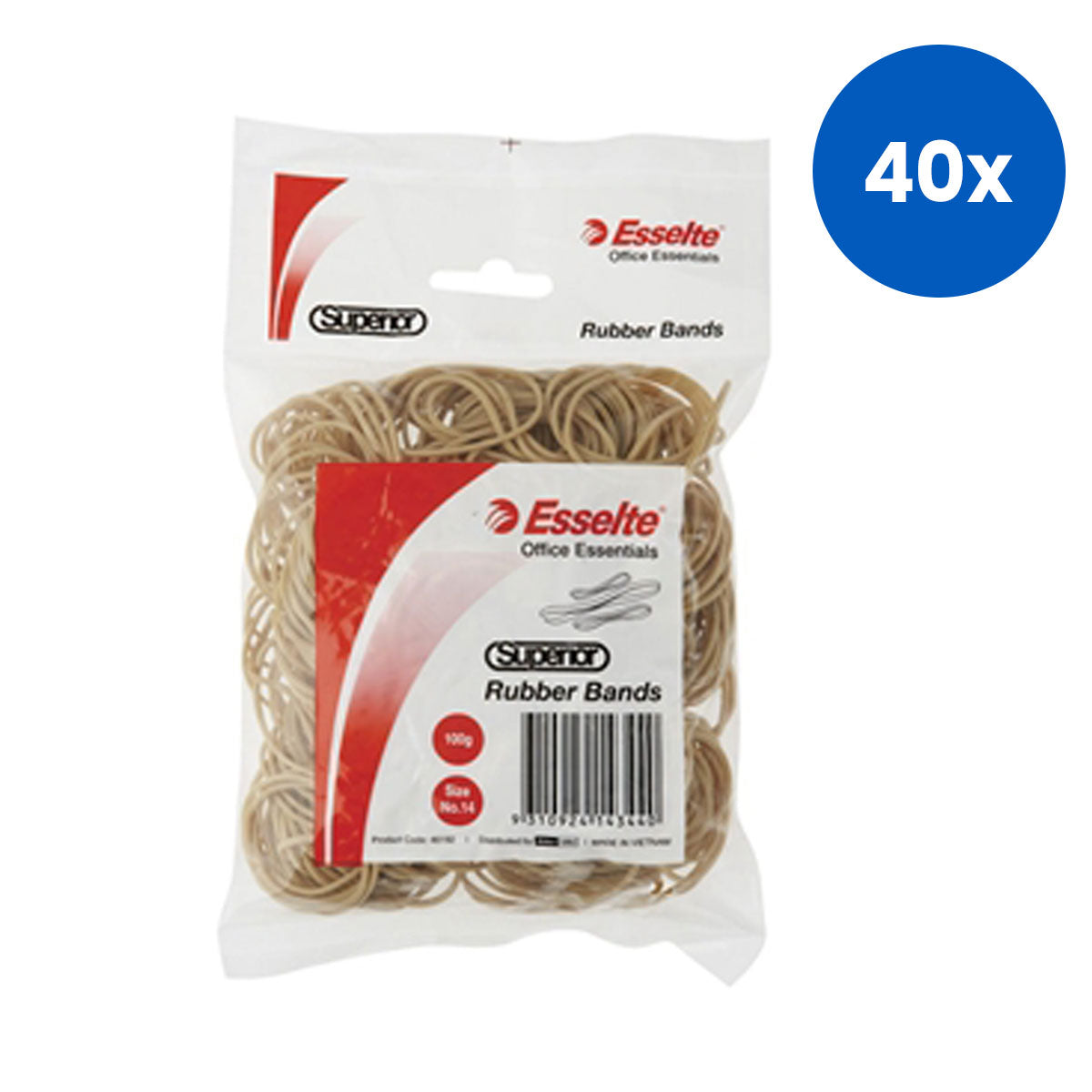 Esselte Superior Rubber Bands Size 14 100 Grams/Box x40