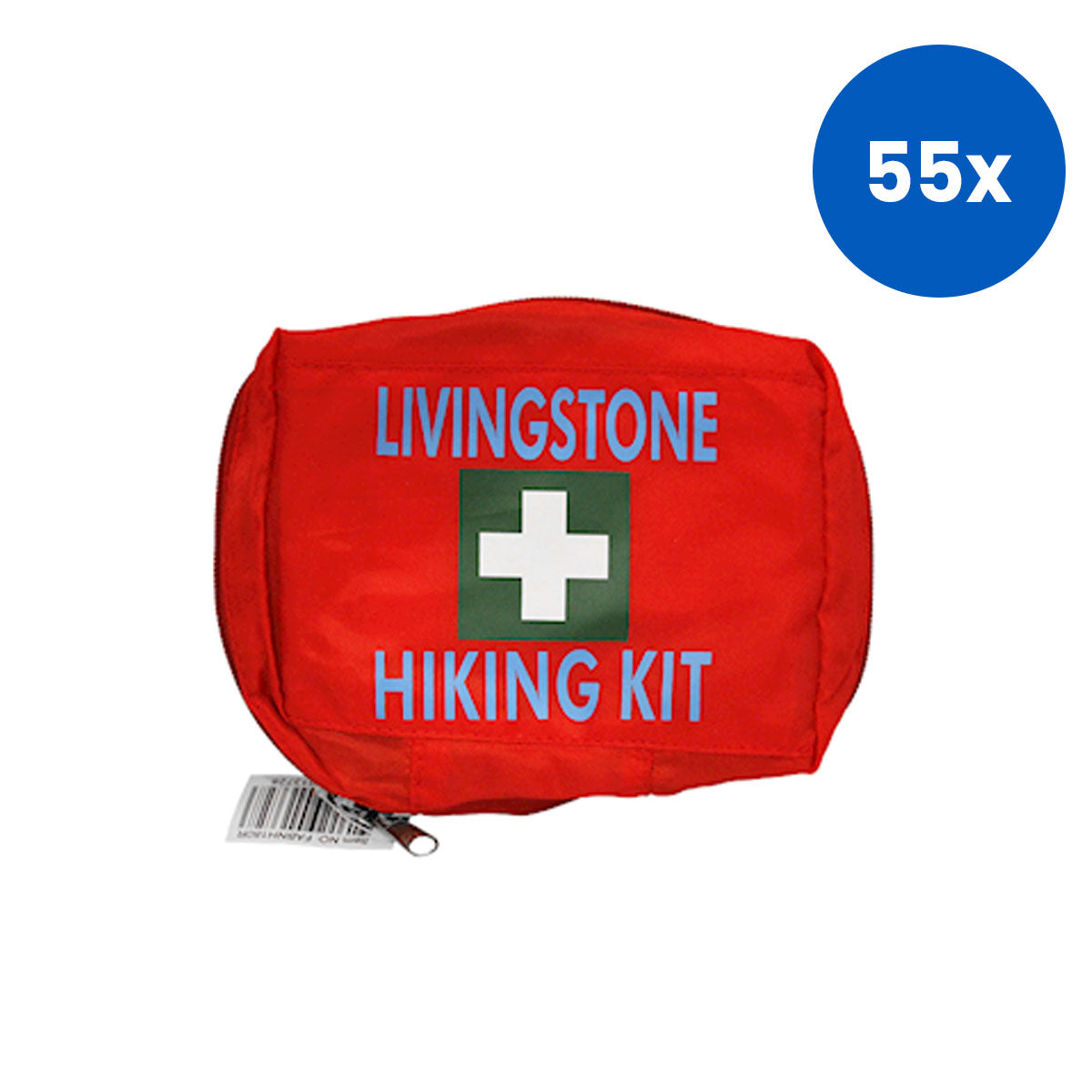 Livingstone First Aid Empty Hiking Nylon Pouch 18x11x7cm Zipper Closure Compact Travel Bag - Red x55