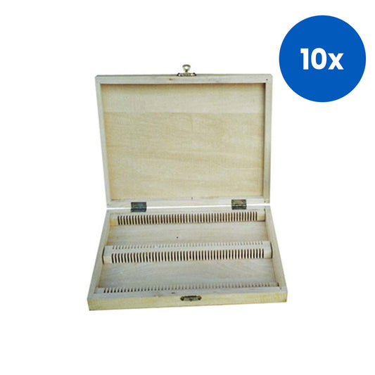Livingstone Microslide Biodegradable Wooden Case Holds 100 Slides - Brown x10