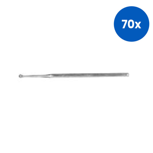 Livingstone Spatula 140mm 4 x 4mm Scoop End Stainless Steel 21g - Silver x70