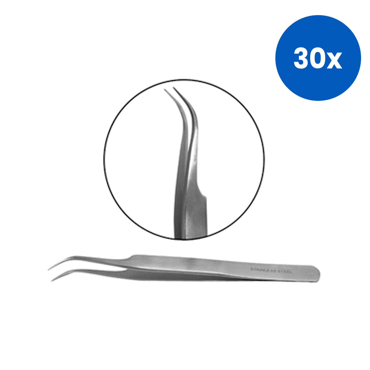 Livingstone Ultra Fine Tips Tweezer No 7 123MM Curved Pointy Stainless Steel Precision Tool - Silver x30