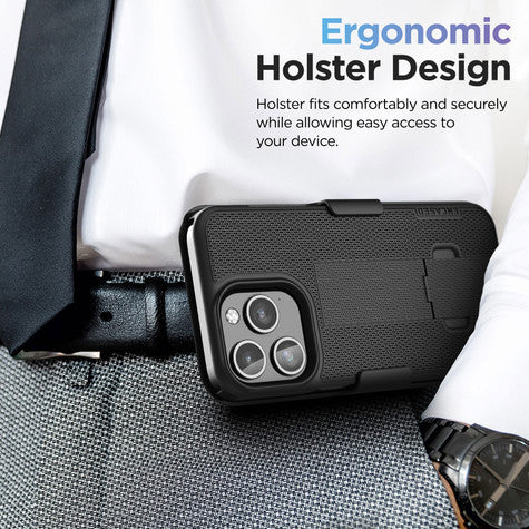 Encased Duraclip with Belt Clip Holster iPhone 15 Pro Max - Black