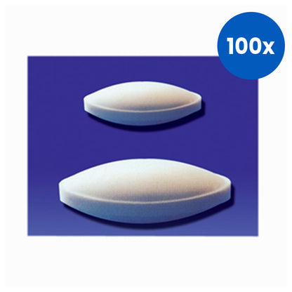 Livingstone Magnetic Stirrer Bar Oval Without Pivot 15mm x 6mm PTFE Coated Chemical Resistant Lab Tool - White x100