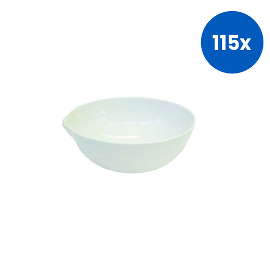Livingstone Evaporating Dish 140ml Round Bottom with Spout Porcelain 100 x 39mm - White x115