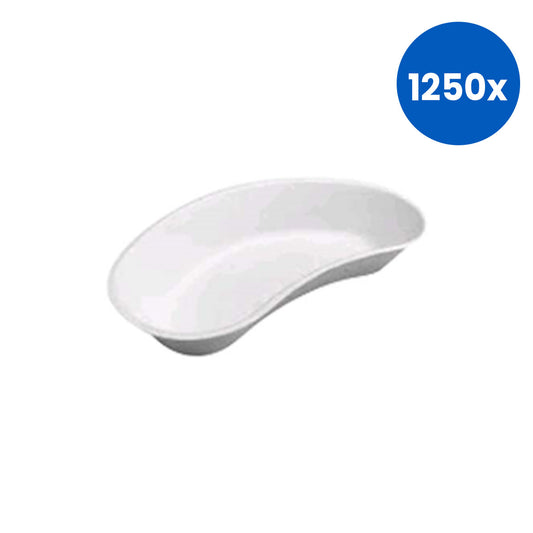 Liv Eco Kidney Dish Tray 700mL Sugarcane Unbleached  - White x1250
