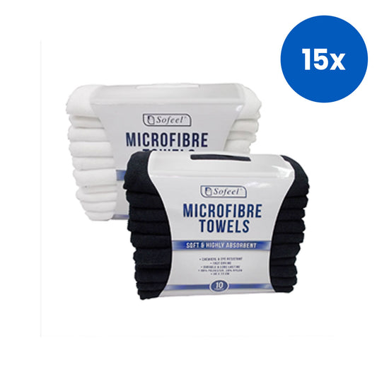 Sofeel Microfibre Salon Towels 40 x 73cm 10/Pack - Black x15