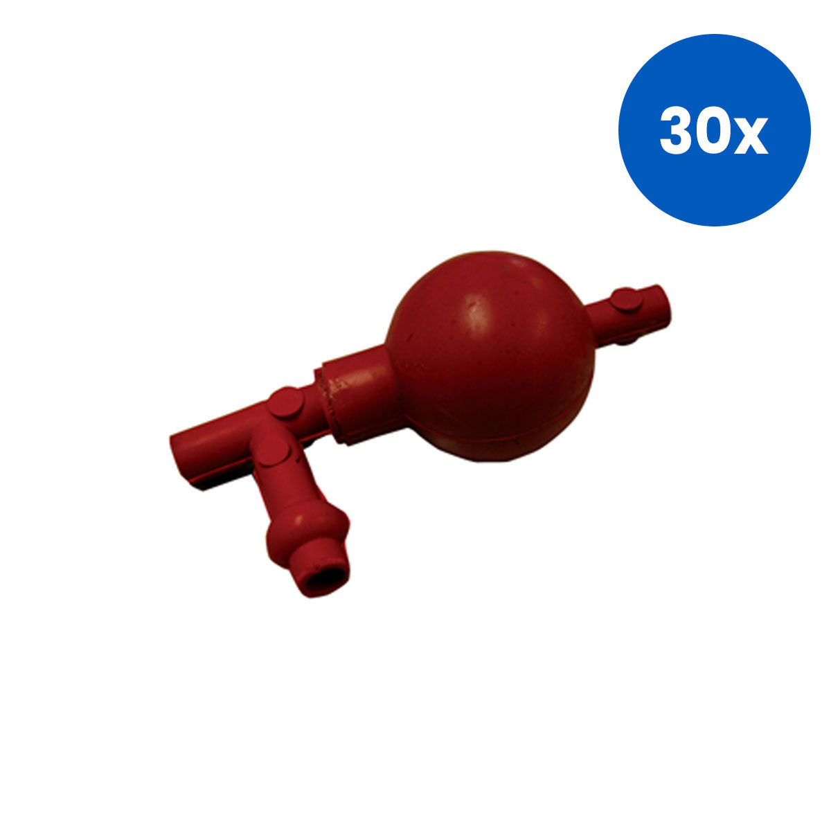 Pipette Filler Rubber 3 Way Heavy Duty - Red x30