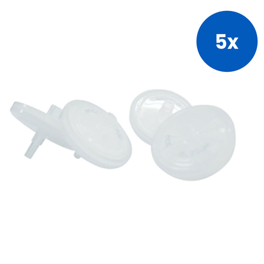 Livingstone Syringe Filter 0.22um 33mm Diameter Recyclable Polypropylene Housing 50/Pack - White x5