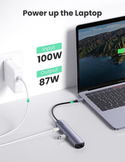 UGREEN USB-C to 2*USB 3.0+ HDMI+RJ45 Ethernet Adapter+PD