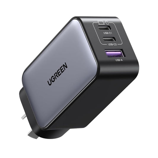 UGREEN Nexode 65W USB C GaN Charger-3 Ports Wall Silver