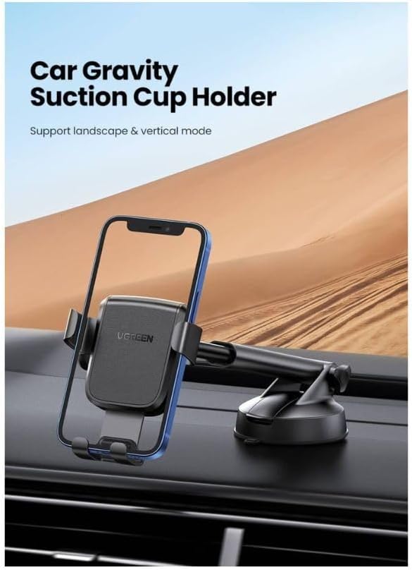 UGREEN Gravity Phone Holder wiSuction Cup Black
