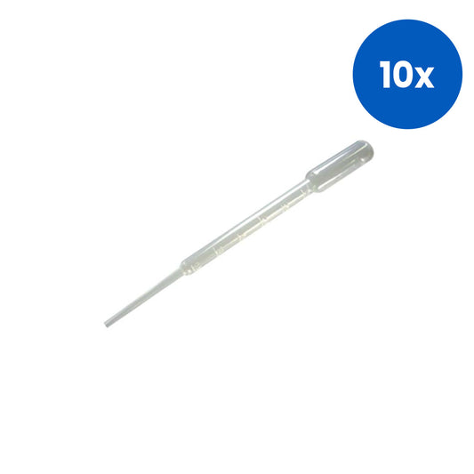 Livingstone Sterile Transfer Pipette 3ml Graduated with 4ml Bulb Draw Individually Wrapped Recyclable Plastic – Clear x10