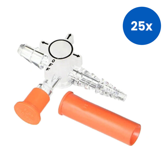 ICU Medical Closed Enteral Feeding Tube Valve Latex Free - Orange/White x25