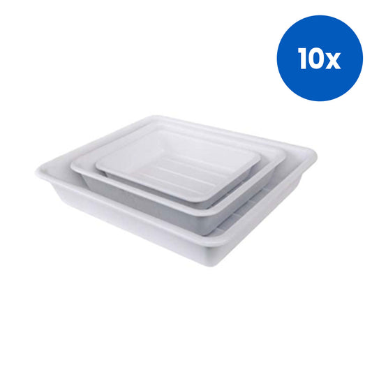 Aptaca Deep Trays 6 Litres Approx 385(L) x 325(W) x 75(H) mm Stackable PV - White x10