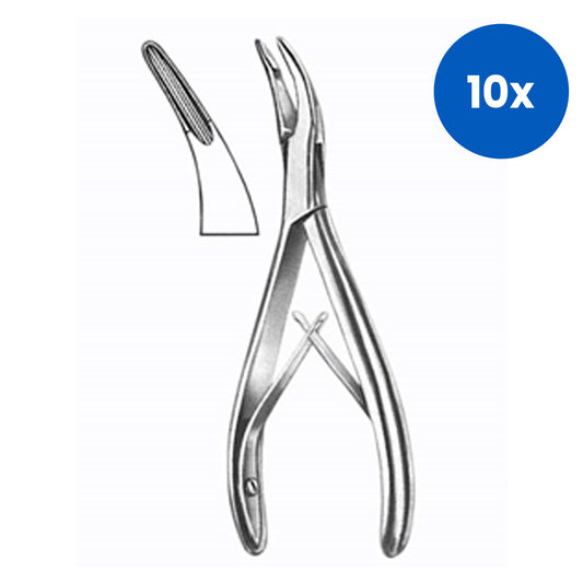 Kosmo Rongeur Bone Forceps Luer 15cm Stainless Steel - Silver x10