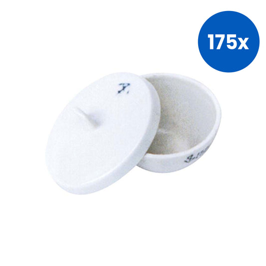 Livingstone Porcelain Crucible with Lid 40ml Medium Wall Heat-Resistant Ceramic Laboratory Vessel 48 x 42mm – White x175