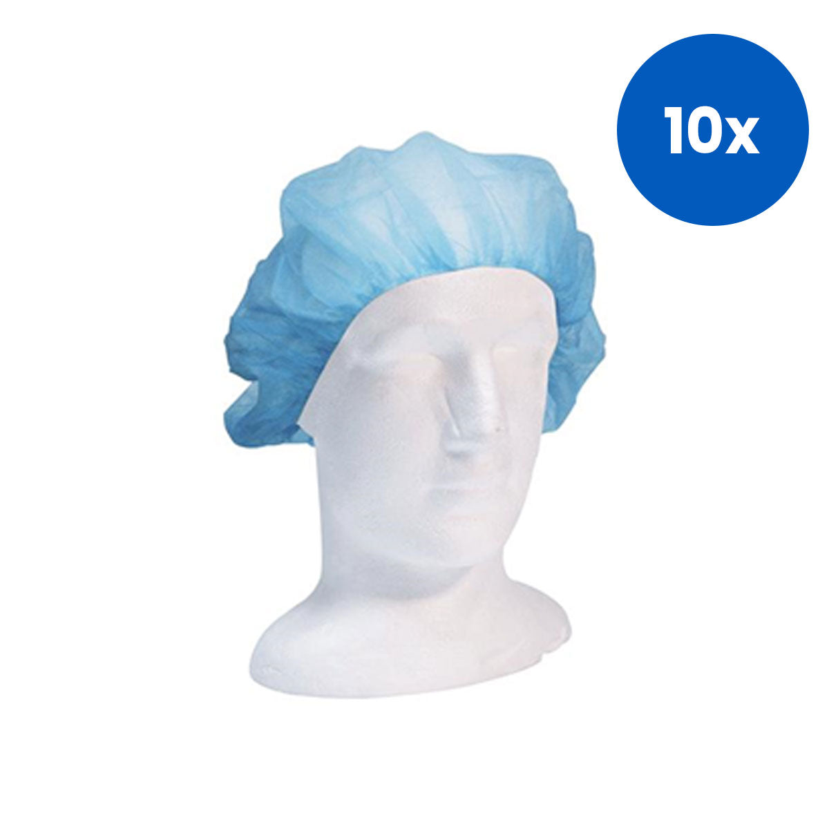 Livingstone Disposable Bouffant Hairnet Cap 21 inch 16g Large Nonwoven Latex Free Double Elastic 100 Pieces/Box 5 Boxes/Carton - Blue x10