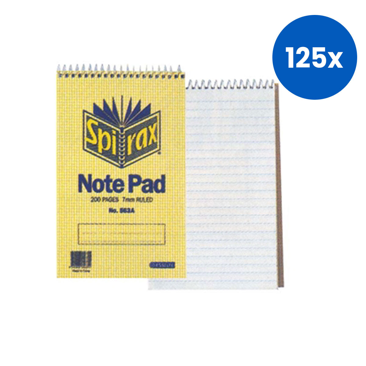 Spirax No. 563A Note Pad 200 Pages - Yellow x125