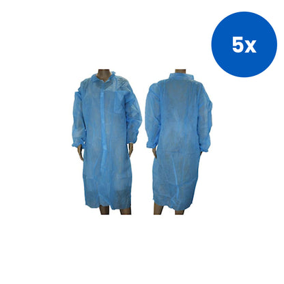 Livingstone Isolation Gown Long Sleeve Free Size Nonwoven 100/Ctn - Blue x5
