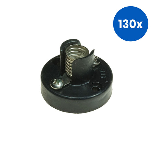 IEC MES Lamp Socket with Recyclable Plastic Base & 2 Screw Terminals - Black x130