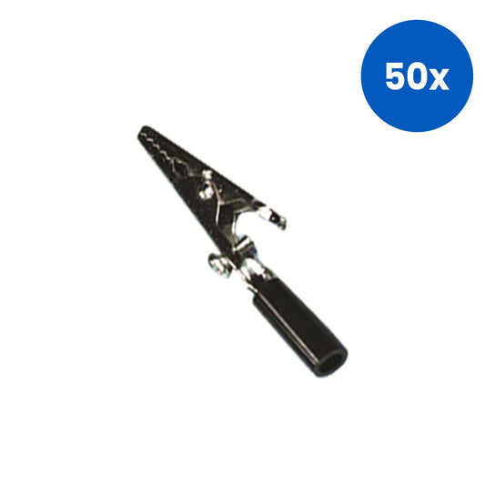 Livingstone Alligator Clip Plain 4mm Metal Temporary Electrical Connector 10 Pieces per Pack - Silver x50