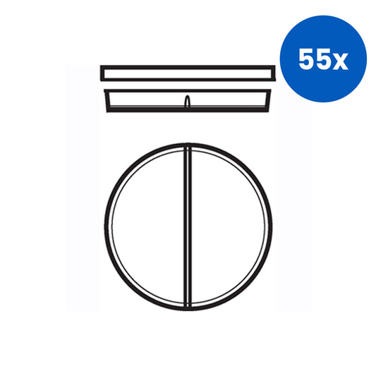 Techno Plas Petri Dish 90x14mm Diameter with 2 Sectors 3 Vents and Lid Recyclable Polystyrene 20 Pieces/Pack - Black x55
