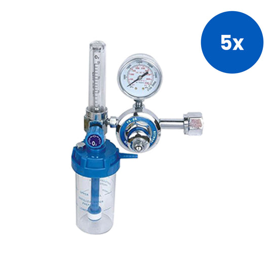 Livingstone Med Oxygen Regulator 15MPa Input Pressure 0.2-0.3 MPa Output 1-15L/min Flowmeter with Humidifier x5