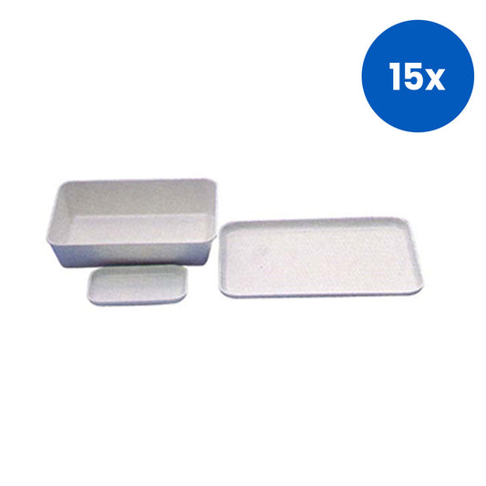 Aptaca Trays and Tanks 3.5L Approx 350(L) x 250(W) x 40(H)mm High Impact Polystyrene - White x15