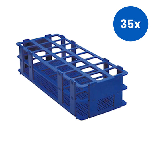 Aptaca Fisher Scientific Test Tube Racks 24 Holes Autoclavable, Polypropylene - Blue x35