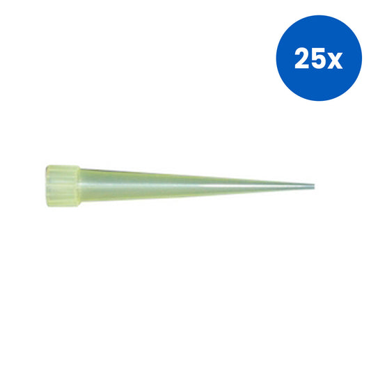 Aptaca Micropipette Tips Eppendorf Type 5 - 200 ul Autoclavable Polypropylene 1000/Bag - Yellow x25