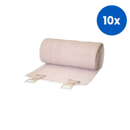 Komprez Elastic Heavy Compression Bandage 15cm x 1.6 metres to 4.5 metres 12/Pack - Brown x10