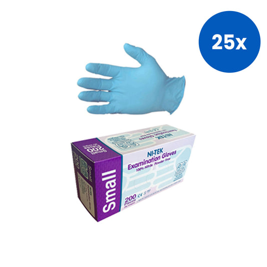 Ni-Tek Nitrile Gloves AS NZ Standard Small Size Powder Free 200/Box - Blue x25