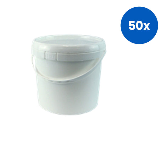 Ezy Pail Plastic Pail Bucket with Lid 5 Litres 195(H) x 220(D) mm White -x50