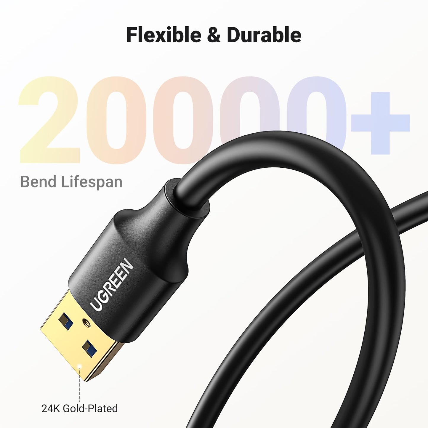 UGREEN USB 3.0 Extension Male Cable 3m Black