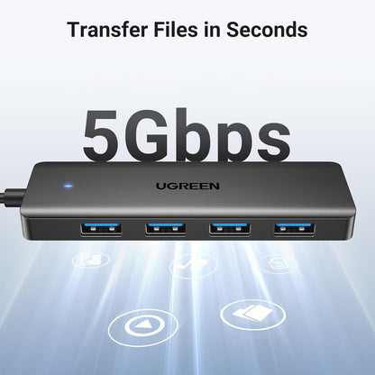 UGREEN 4 Port USB 3.0 Hub Black