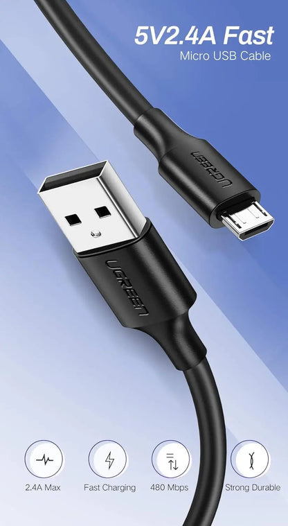 UGREEN 2M USB-A 2.0 to Micro USB Data Cable Black